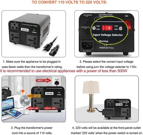 Yinleader 800W Voltage Converter Step Up/Down 110V-120V to 220V-240V in Kuwait