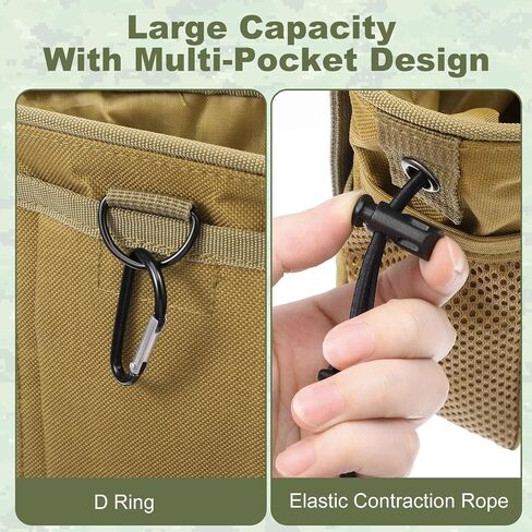 3 Pieces Dump Pouch, Drawstring Ammo Bag, Adjustable Utility Belt for Magazines, Outdoor Airsoft Hunting Gear in Kuwait