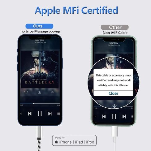 Apple Lightning to 3.5mm Audio Cable Compatible with iPhone 14/13/12/11/XR/XS/X/8/7/6 Plus/SE 2, iPad in Kuwait