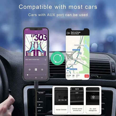 AUX Cord for iPhone, Audio Cable, 3.3ft, Black in Kuwait