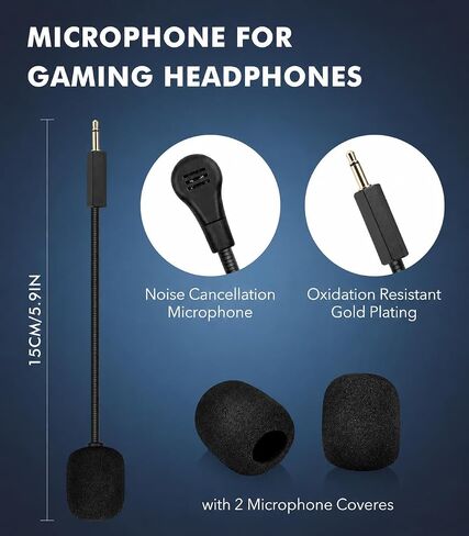 Replacement mic for Razer Kraken V3 / V3X / V3 Pro Gaming，Headset Detachable Noise Cancelling Game Microphone with 2Pcs Foam Cover in Kuwait