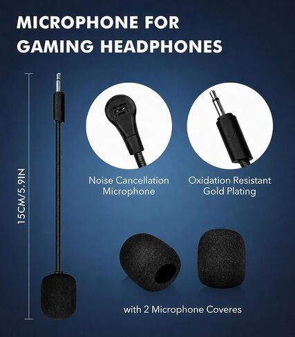 Replacement Boom Mic for JBL Quantum 100 (Q100)– 2.5mm Detachable Boom Mic with Noise Cancelling for PS5 PS4 PC Xbox Mac, Crystal-Clear Gaming Voice Chat in Kuwait