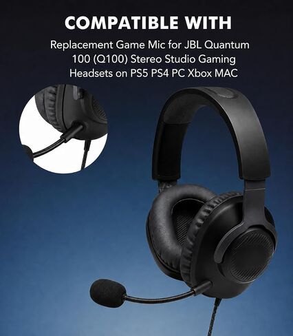 Replacement Boom Mic for JBL Quantum 100 (Q100)– 2.5mm Detachable Boom Mic with Noise Cancelling for PS5 PS4 PC Xbox Mac, Crystal-Clear Gaming Voice Chat in Kuwait