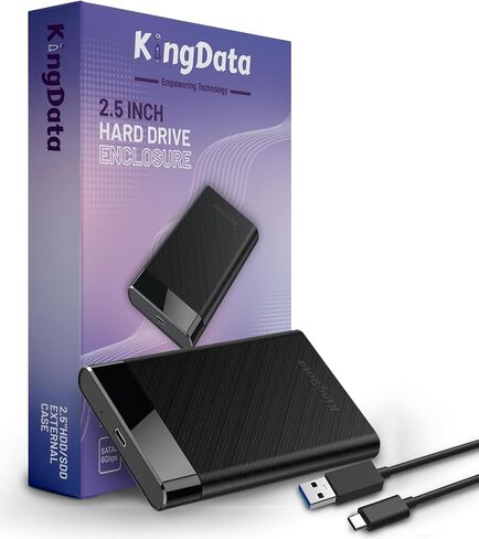 SSD HDD Hard Drive Enclosure 2.5" inch SATA III USB 3.1 6Gbps Caddy Case External Reader Laptop Fast Data Trasfer UASP Cable Included Tool-Free LED Indicator Black in Kuwait