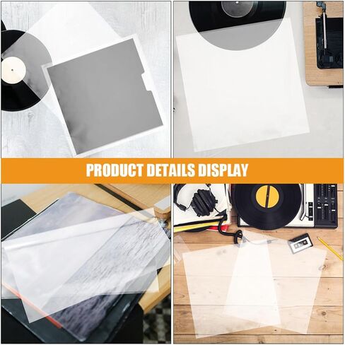 12pcs Vinyl Record Outer Sleeves Plastic Self-Adhesive Storage Bags in Kuwait
