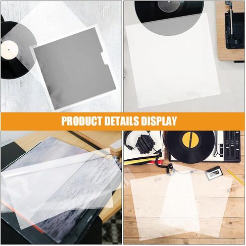 12pcs Vinyl Record Outer Sleeves Plastic Storage Covers in Kuwait
