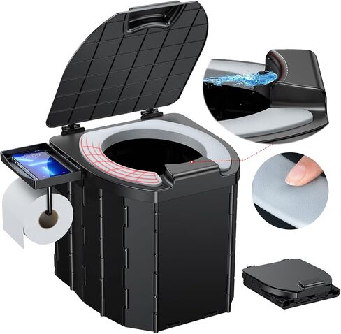 Portable Toilet, Upgraded 15'' toilet With Removable Paper Holder, Camping Toilet With A Load Capacity Of 450 Lbs, Portable Potty for Camping, Hiking, Road Trip, Car, RV, Tent, Beach, Truck Drivers in Saudi Arabia