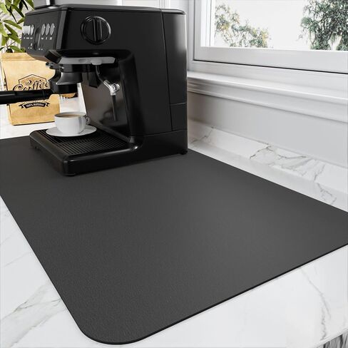 HotLive Coffee Mat - Absorbent Hide Stain Rubber Backed Dish Drying Mat for Kitchen Counter - Bar Mats for Countertops Accessories Fit Under Coffee Maker Espresso Machine in Kuwait