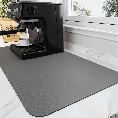 HotLive Coffee Mat - Absorbent Hide Stain Rubber Backed Dish Drying Mat for Kitchen Counter - Bar Mats for Countertops Accessories Fit Under Coffee Maker Espresso Machine in Saudi Arabia