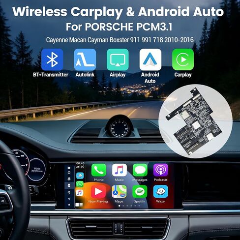 HMYC PCM3.1 Wireless Carplay Android Auto Module for Porsche Panamera Cayenne Macan Cayman Boxster 911 718, NEW Upgrade Carplay Retrofit Kit Decoder,Support MirrorLink Original car Control in Kuwait