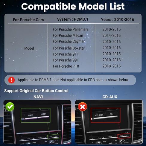 HMYC PCM3.1 Wireless Carplay Android Auto Module for Porsche Panamera Cayenne Macan Cayman Boxster 911 718, NEW Upgrade Carplay Retrofit Kit Decoder,Support MirrorLink Original car Control in Kuwait