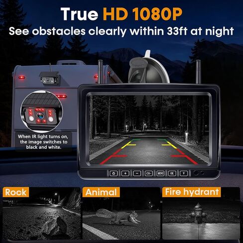 Dual Magnetic Wireless Backup Camera: HD 1080P 1-Min Easy Install No Wiring in Kuwait