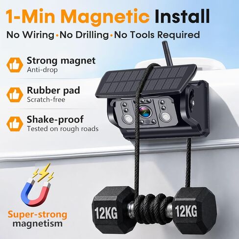 Dual Magnetic Wireless Backup Camera: HD 1080P 1-Min Easy Install No Wiring in Kuwait