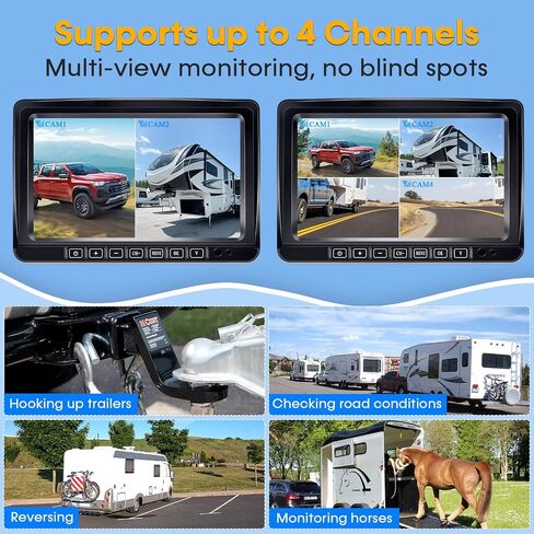 Dual Magnetic Wireless Backup Camera: HD 1080P 1-Min Easy Install No Wiring in Kuwait