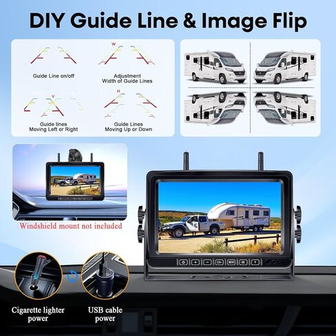 Dual Magnetic Wireless Backup Camera: HD 1080P 1-Min Easy Install No Wiring in Kuwait