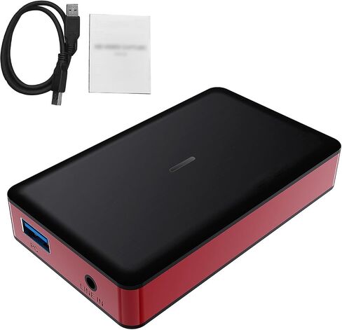 Luocute Video Card, 4K 2160p60 Input and Out, 1080p60 Recording USB Device, HD Audio Input, Plug and Play, with Dual Audio and USB 3.2 Gen 1, for Streaming, Gaming and Live in Kuwait