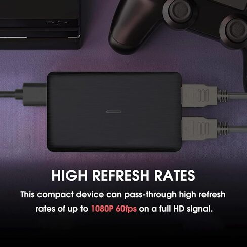 Luocute Video Card, 4K 2160p60 Input and Out, 1080p60 Recording USB Device, HD Audio Input, Plug and Play, with Dual Audio and USB 3.2 Gen 1, for Streaming, Gaming and Live in Kuwait