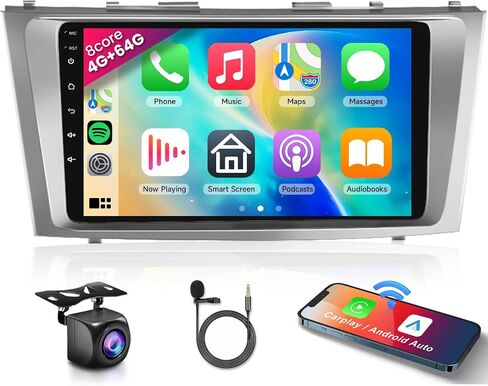 8 CORE 6G+128G Android 13 Car Stereo for Toyota Camry 2006 2007 2008 2009 2011 with Wireless Carplay Android Auto, 9 Inch Touch Screen Car Radio GPS/WiFi/Bluetooth/32-Band DSP/USB/SWC+HD Backup Camera in Kuwait