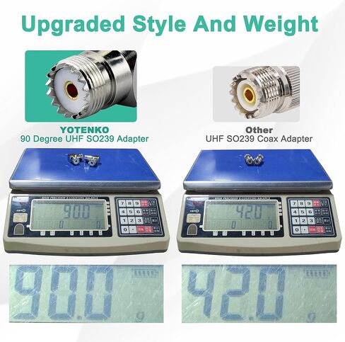 Upgraded SO239 90 Degree Adapter, UHF Female Right Angle 2-Pack in Kuwait
