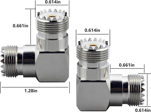 Upgraded SO239 90 Degree Adapter, UHF Female Right Angle 2-Pack in Kuwait