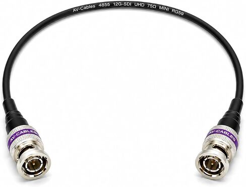 AV-Cables 12G 4K HD SDI BNC - BNC Cable 4855R Mini RG59 (1.5ft, Black) in Kuwait