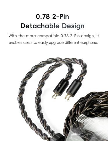 HiBy CuAg8 Balance Earphone Cable Coaxial Silver-Plated Copper Litz Type5 Coaxial Shielding 4Pin-Lock Plugs 3.5mm+4.4mm Jack in Kuwait