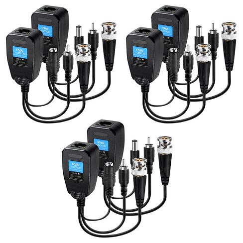 Passive Video Balun Connector 8 Pairs Passive Video Power Balun Audio 960P/1080P/2MP BNC to RJ45 Network Transceiver Cat5e/Cat6 Adapter AHD/TVI/CVI/CVBS for Full HD Surveillance Camera System Balun83 in Kuwait