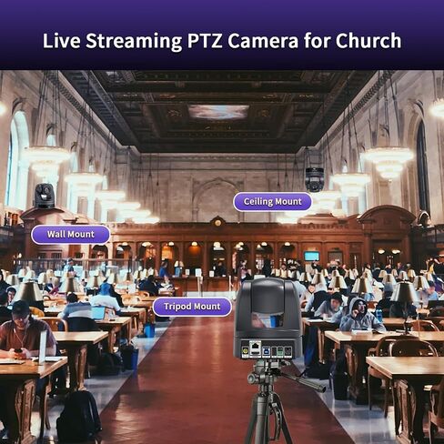4K PTZ Camera 20X, HDMI USB Video Conference Camera Webcam Live Streaming for Church Worship/Events Services/Education,Works with Zoom,Skype,OBS(Black) in Kuwait
