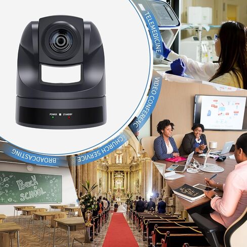 4K PTZ Camera 20X, HDMI USB Video Conference Camera Webcam Live Streaming for Church Worship/Events Services/Education,Works with Zoom,Skype,OBS(Black) in Kuwait