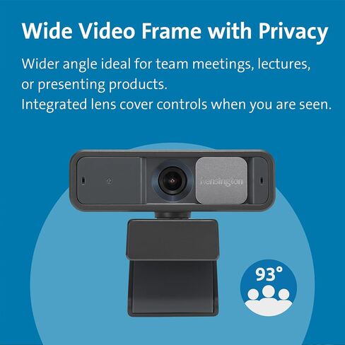 Kensington W2050 Pro 1080p Auto Focus Pro Webcam with Dual Stereo Microphone for Video Conferencing, Software Control, Privacy Shutter, Compatible with Zoom/Skype/Teams and More (K81176WW) in Kuwait