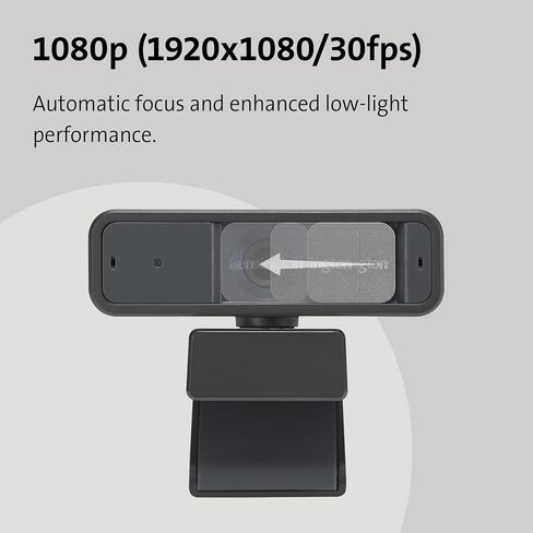 Kensington W2050 Pro 1080p Auto Focus Pro Webcam with Dual Stereo Microphone for Video Conferencing, Software Control, Privacy Shutter, Compatible with Zoom/Skype/Teams and More (K81176WW) in Kuwait