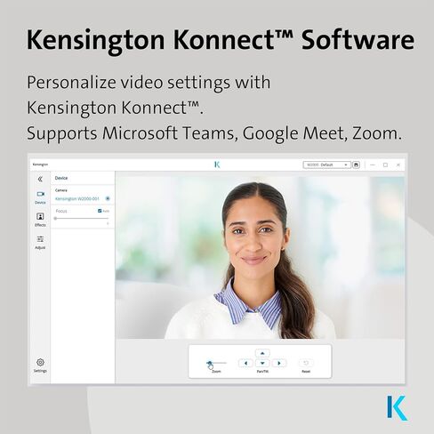 Kensington W2050 Pro 1080p Auto Focus Pro Webcam with Dual Stereo Microphone for Video Conferencing, Software Control, Privacy Shutter, Compatible with Zoom/Skype/Teams and More (K81176WW) in Kuwait