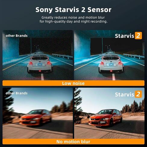 Real 4K 3 Channel Dash Cam Front and Rear Inside, STARVIS 2 HDR Sensor, 5.8GHz Wi-Fi GPS G-Sensor, 4K+1080P+1080P Dash Cam, 64GB Card Included, IR Night Vision, 3.3" IPS Screen, 24Hr Parking Monitor in Saudi Arabia