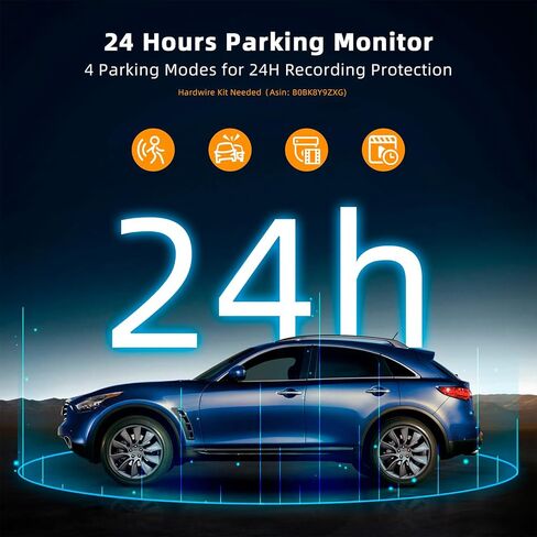 Real 4K 3 Channel Dash Cam Front and Rear Inside, STARVIS 2 HDR Sensor, 5.8GHz Wi-Fi GPS G-Sensor, 4K+1080P+1080P Dash Cam, 64GB Card Included, IR Night Vision, 3.3" IPS Screen, 24Hr Parking Monitor in Saudi Arabia