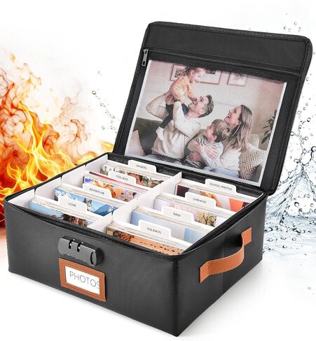 Fireproof Photo Storage Box, 2000+ 4x6 Photo Organizer with Lock in Kuwait