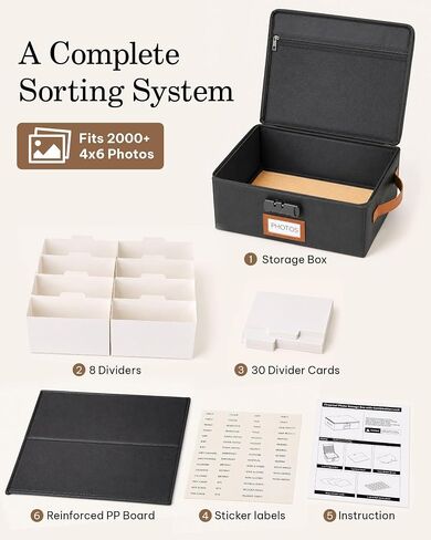 Fireproof Photo Storage Box, 2000+ 4x6 Photo Organizer with Lock in Kuwait