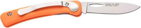 Knives Of Alaska Featherlight Hunter SureGrip Handle G10 Knife with Clip, Orange in Saudi Arabia