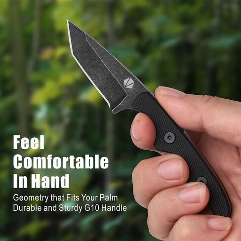 REAT Fixed Blade Knife with Kydex Sheath, 1.8" 14C28N Steel Blade,Ergonomic G10 Handle, Sharp Mini Neck Knife,Utility EDC Knife for Camping,Hiking,Skinning,Gifts for Men,Women in Kuwait