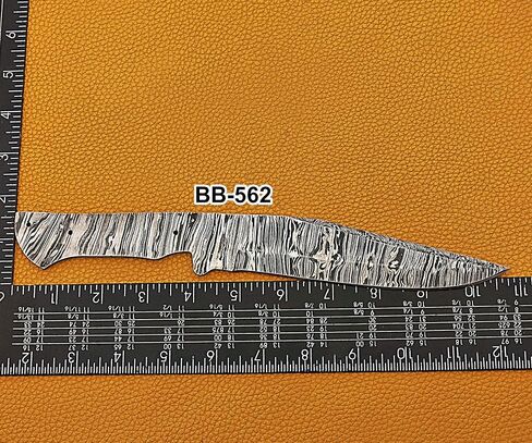 10.75 inches long Kukri point Blank blade, hand forged Ladder pattern Damascus steel hunting knife blade, knife making supplies, 3 Pin hole scale, 6" sharp cutting edge in Kuwait
