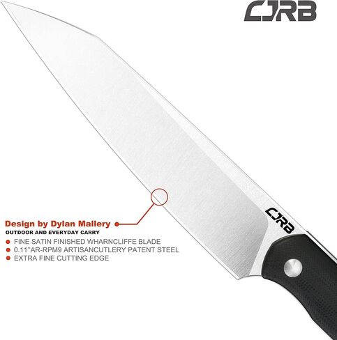 CJRB CUTLERY Tactical Knife Silax (J1921) AR-RPM9 Powder Steel Blade Black G10 Handle Pocket Knife Fixed Blade Knife EDC Knife in Kuwait