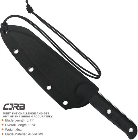 CJRB CUTLERY Tactical Knife Silax (J1921) AR-RPM9 Powder Steel Blade Black G10 Handle Pocket Knife Fixed Blade Knife EDC Knife in Kuwait