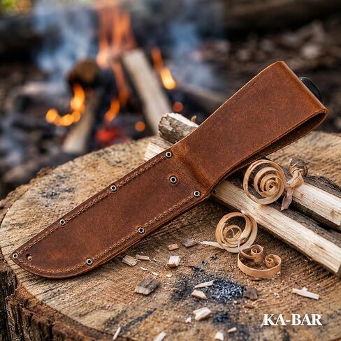 KA-BAR 1218 USMC Full-Size Fighting Knife – 7" Serrated Blade with Leather Sheath in Kuwait