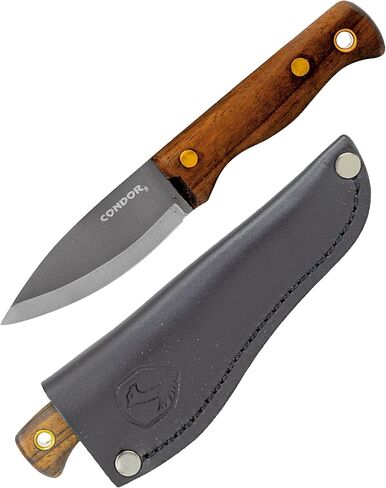 Condor Tool & Knife Kephart Knife 4 1/2 Inch W/Leather Sheath - 1075 High-Carbon Steel Blade - Ergonomic Walnut Handle for Precise Control - Ideal for Survival, Camping, and Outdoor Adventures in Kuwait