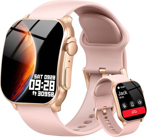 Smart Watch for Men Women (Answer/Make Call), 1.95" Touch Screen Fitness Tracker with Heart Rate/Sleep Monitor, IP68 Waterproof Smartwatch for Android iOS, Fitness Watch with 120+ Sports Modes, Pink in Saudi Arabia