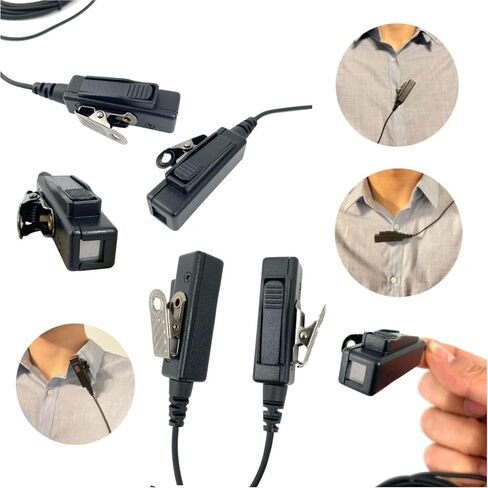 MaximalPower Acoustic Tube Earpiece Surveillance Kit with PTT and with Kevlar Enforcement Inside The Cable Compatible for Motorola 2-Pin Two Way Radios (2 Pack) in Kuwait