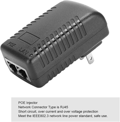 POE Injector, 24W DC 24V 1A Power Adapter with Short Circuit Overcurrent Overvoltage Protection, for POE Bluetooth Devices IEEE802.3 Network Line Power Standard (US Plug) in Kuwait