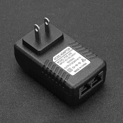 POE Injector, 24W DC 24V 1A Power Adapter with Short Circuit Overcurrent Overvoltage Protection, for POE Bluetooth Devices IEEE802.3 Network Line Power Standard (US Plug) in Kuwait
