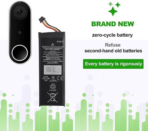 G823-00179-01 3.65V 6000mAh Battery, Compatible with Nest GQ Style AC Doorbell，Comes with a Battery Installation Tool in Kuwait