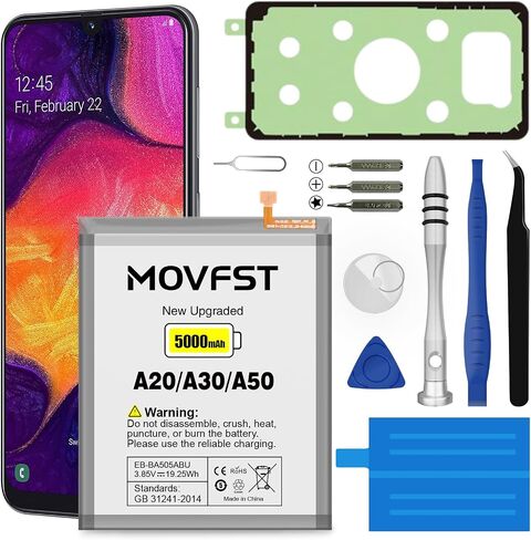 Replacement Battery for Samsung Galaxy A20 A30 A50,5000mAh High Capacity Battery Fit for Model A505F /A30 SM-A305 /A20 A205FN A202F /A30s SM-A307 with Repair Tool Kits,EB-BA505ABU in Kuwait