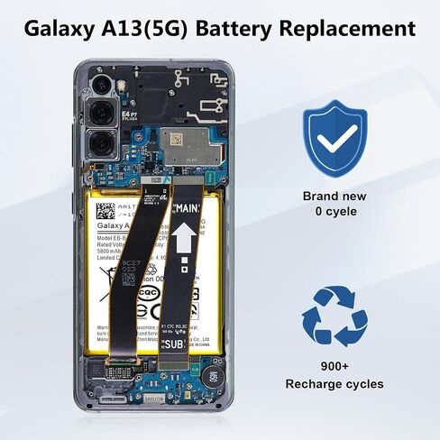 Galaxy A13 Battery,[5800mAh] 2026 New Upgraded EB-BA136ABY Replacement Battery for Samsung Galaxy A13 5G SM-A136U SM-A136U1 SM-A136W with Adhesive Tape Tool Repair Kit in Kuwait